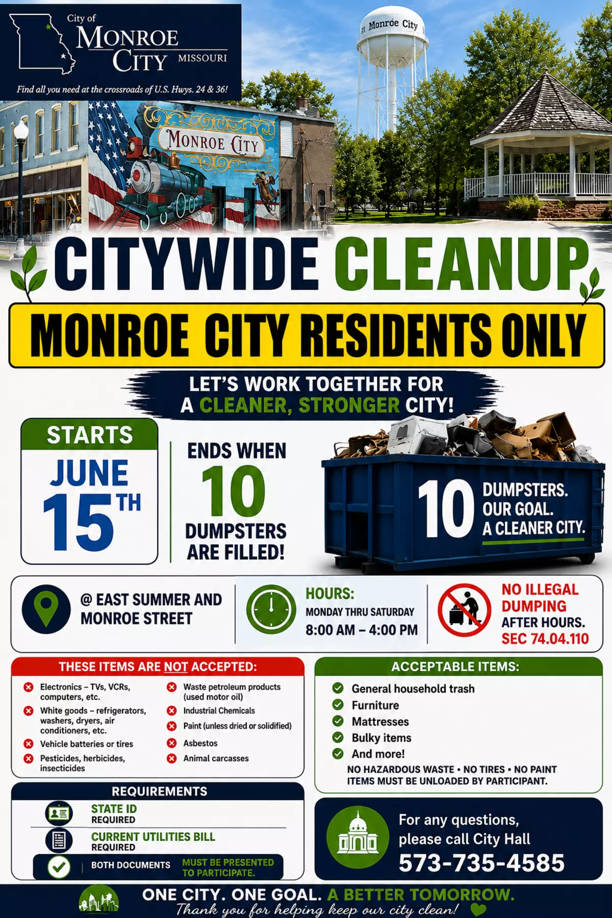 Citywide Cleanup starts June 15th 2026